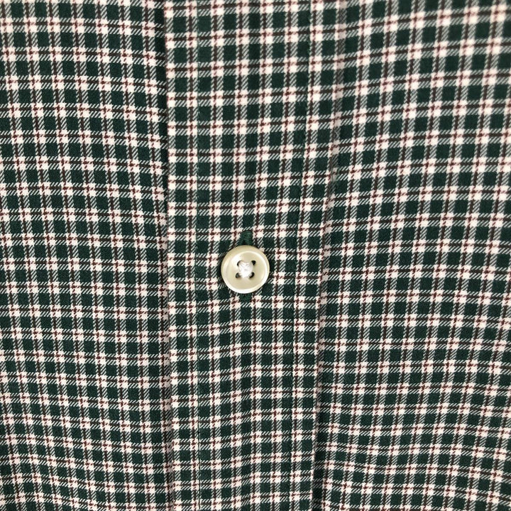 Ralph Lauren Classic Fit Long Sleeve Button Down Check Shirt Men's M unclear Green type dark green Vintage Second Hand