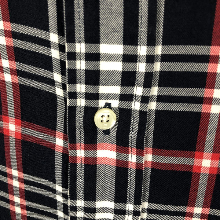 Ralph Lauren BLAKE long sleeve button down check shirt, men's size L cotton navy blue type Vintage Second Hand