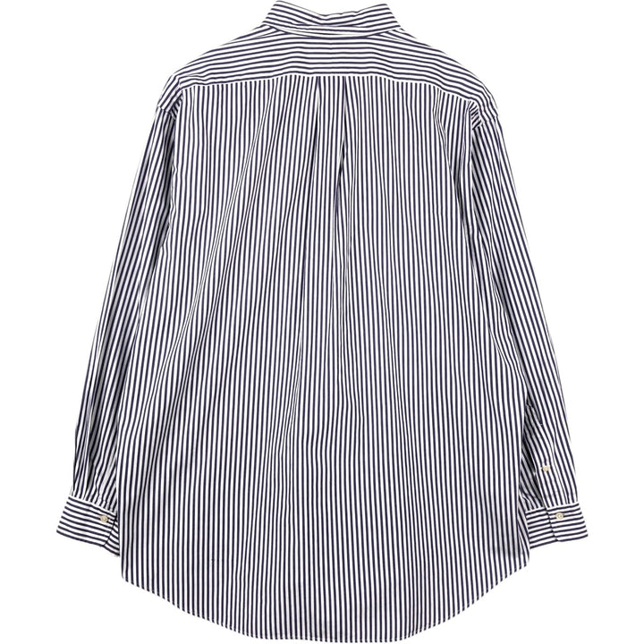 Ralph Lauren long sleeve button down striped shirt, men's XL size cotton purple type Vintage Second Hand