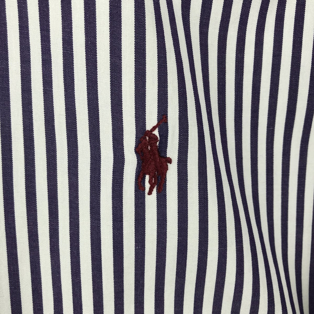 Ralph Lauren long sleeve button down striped shirt, men's XL size cotton purple type Vintage Second Hand