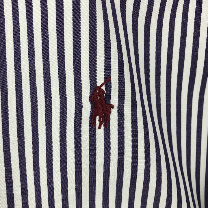Ralph Lauren long sleeve button down striped shirt, men's XL size cotton purple type Vintage Second Hand