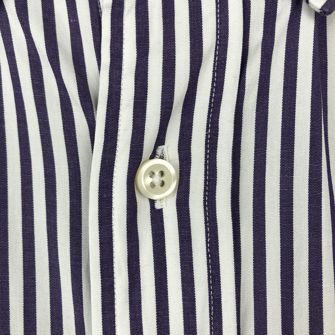 Ralph Lauren long sleeve button down striped shirt, men's XL size cotton purple type Vintage Second Hand