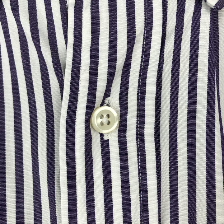 Ralph Lauren long sleeve button down striped shirt, men's XL size cotton purple type Vintage Second Hand