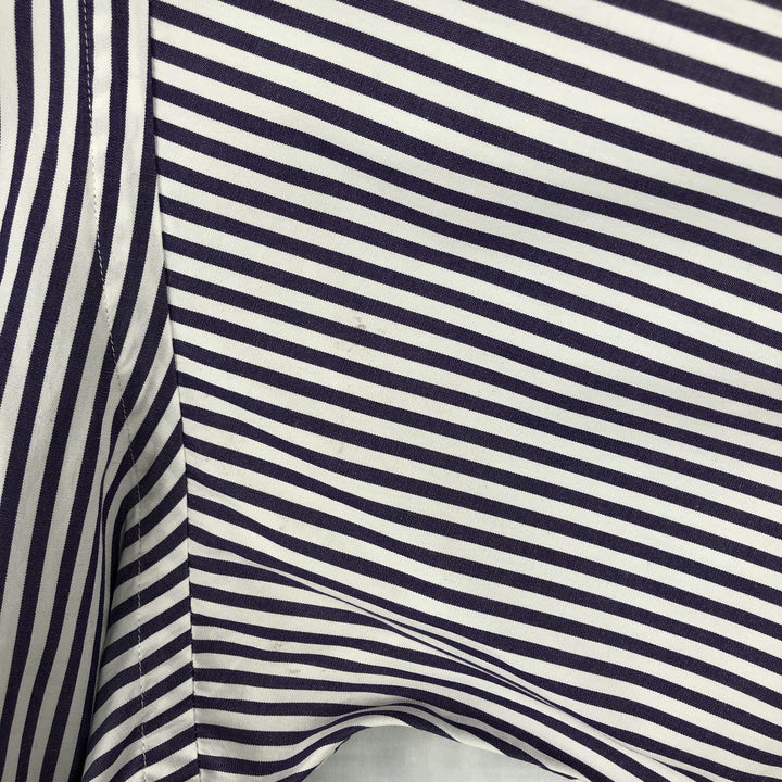 Ralph Lauren long sleeve button down striped shirt, men's XL size cotton purple type Vintage Second Hand
