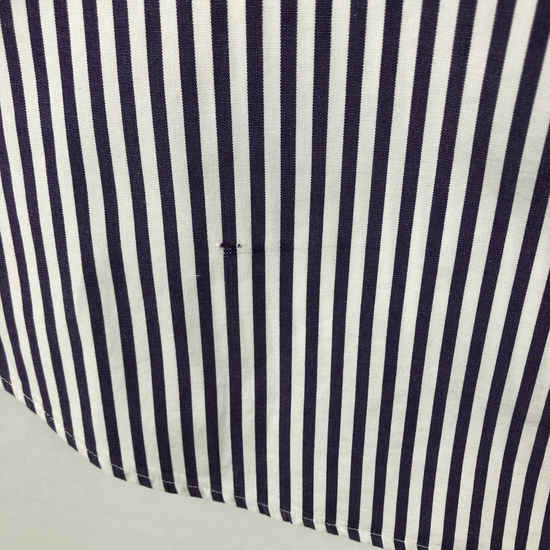Ralph Lauren long sleeve button down striped shirt, men's XL size cotton purple type Vintage Second Hand