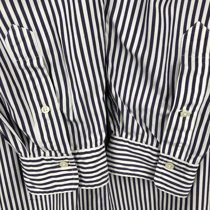 Ralph Lauren long sleeve button down striped shirt, men's XL size cotton purple type Vintage Second Hand