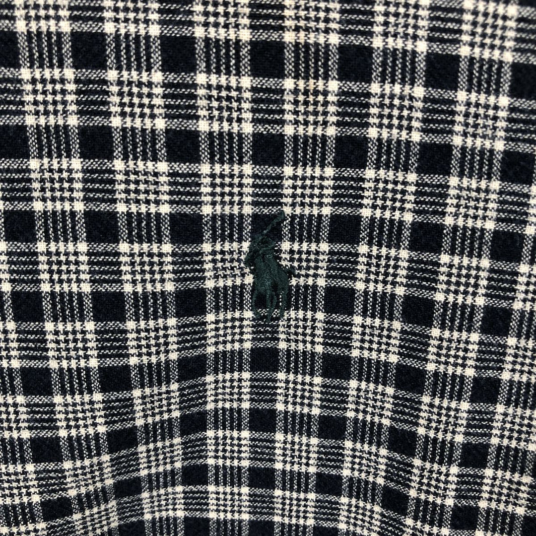 Ralph Lauren BLAKE long sleeve button down check shirt, men's XL size cotton Khaki type beige Vintage Second Hand