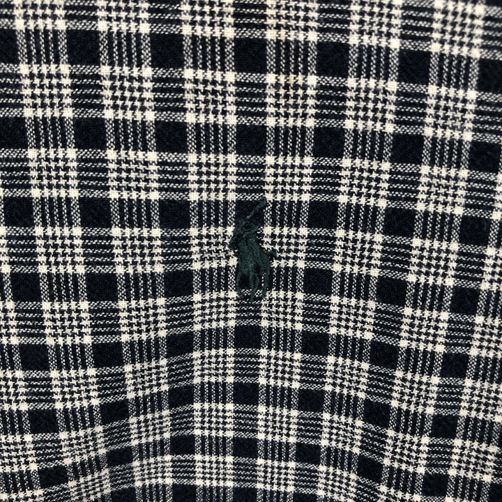 Ralph Lauren BLAKE long sleeve button down check shirt, men's XL size cotton Khaki type beige Vintage Second Hand