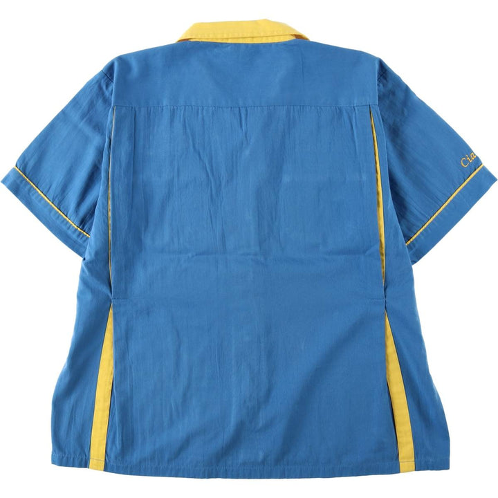 Hilton HILTON Open Collar Bowling Shirt Box Shirt Men's XL Size cotton blue type Vintage Second Hand