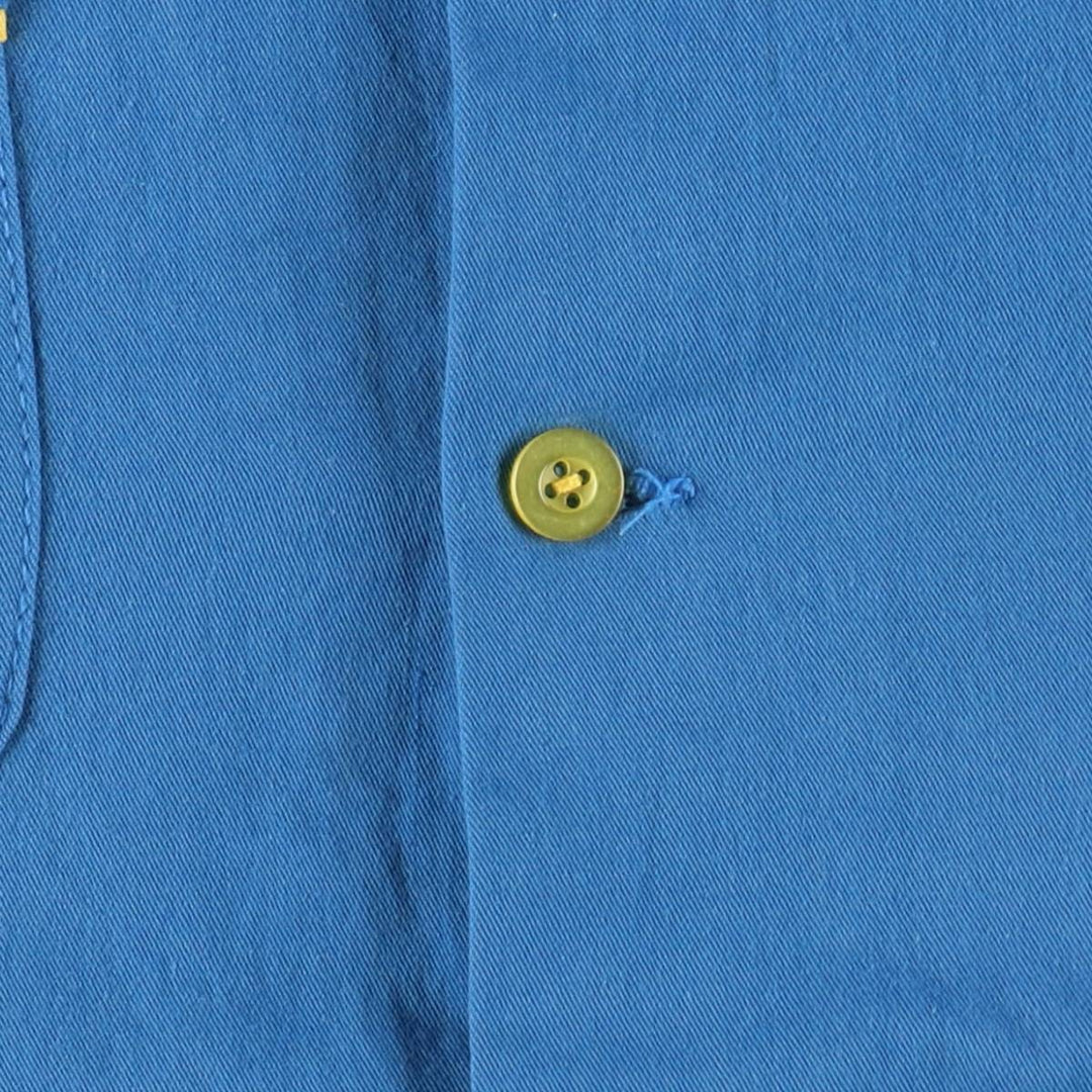 Hilton HILTON Open Collar Bowling Shirt Box Shirt Men's XL Size cotton blue type Vintage Second Hand