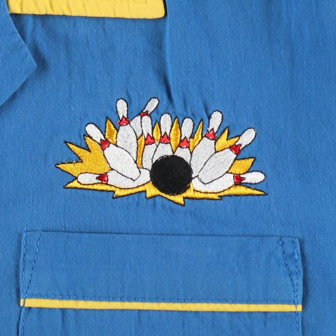 Hilton HILTON Open Collar Bowling Shirt Box Shirt Men's XL Size cotton blue type Vintage Second Hand