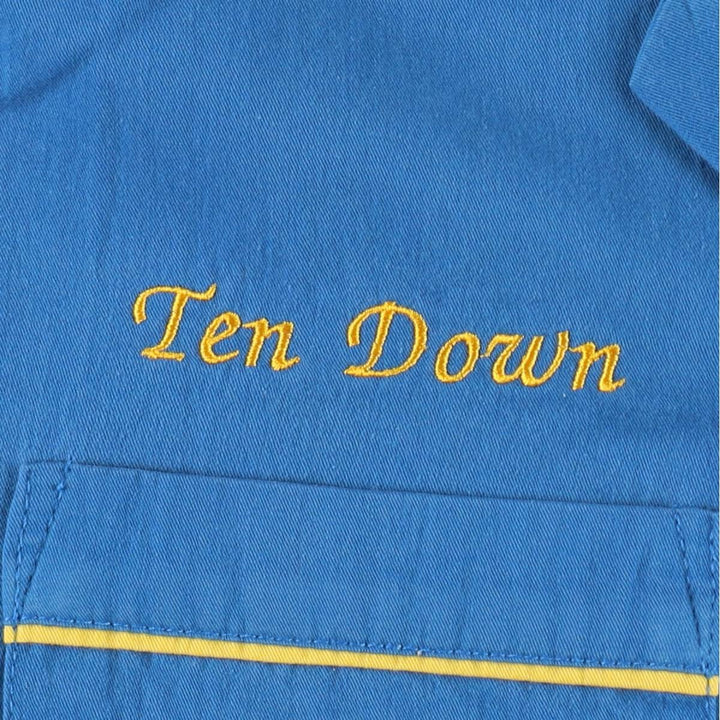 Hilton HILTON Open Collar Bowling Shirt Box Shirt Men's XL Size cotton blue type Vintage Second Hand