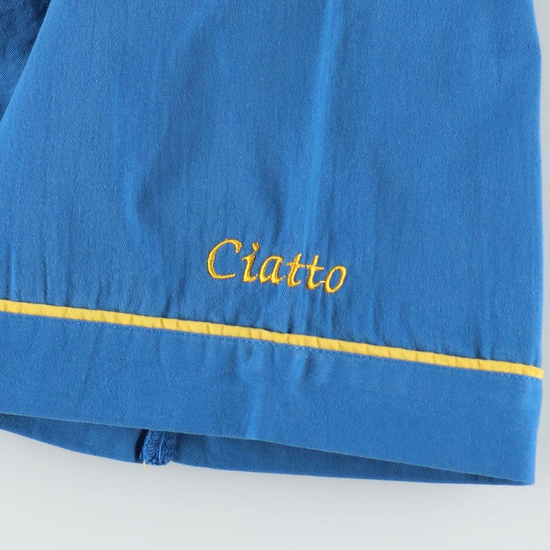 Hilton HILTON Open Collar Bowling Shirt Box Shirt Men's XL Size cotton blue type Vintage Second Hand