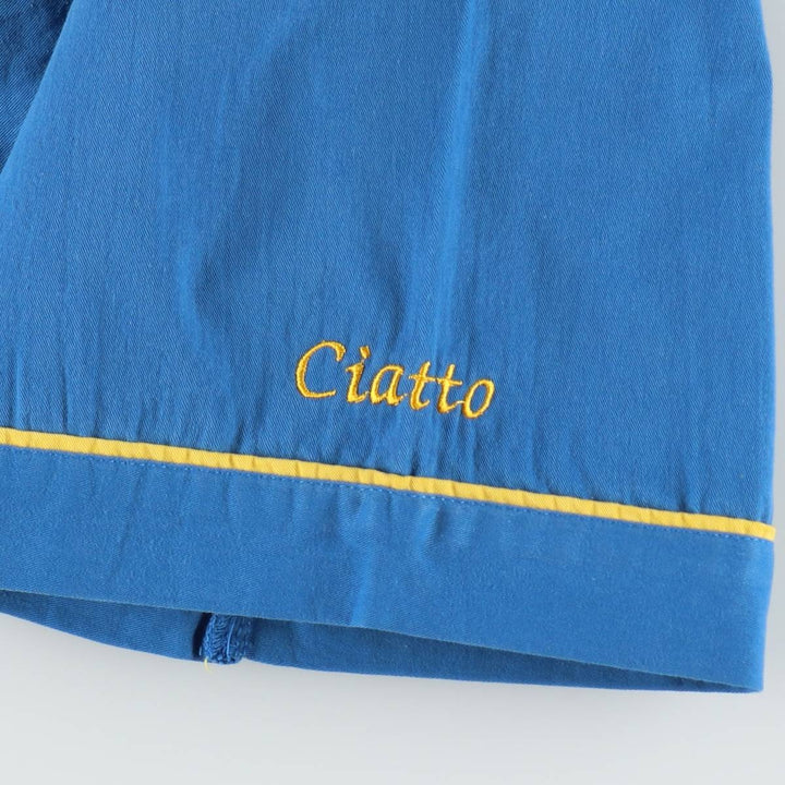 Hilton HILTON Open Collar Bowling Shirt Box Shirt Men's XL Size cotton blue type Vintage Second Hand
