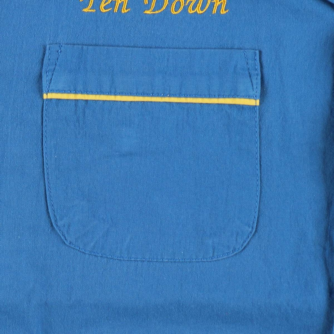 Hilton HILTON Open Collar Bowling Shirt Box Shirt Men's XL Size cotton blue type Vintage Second Hand