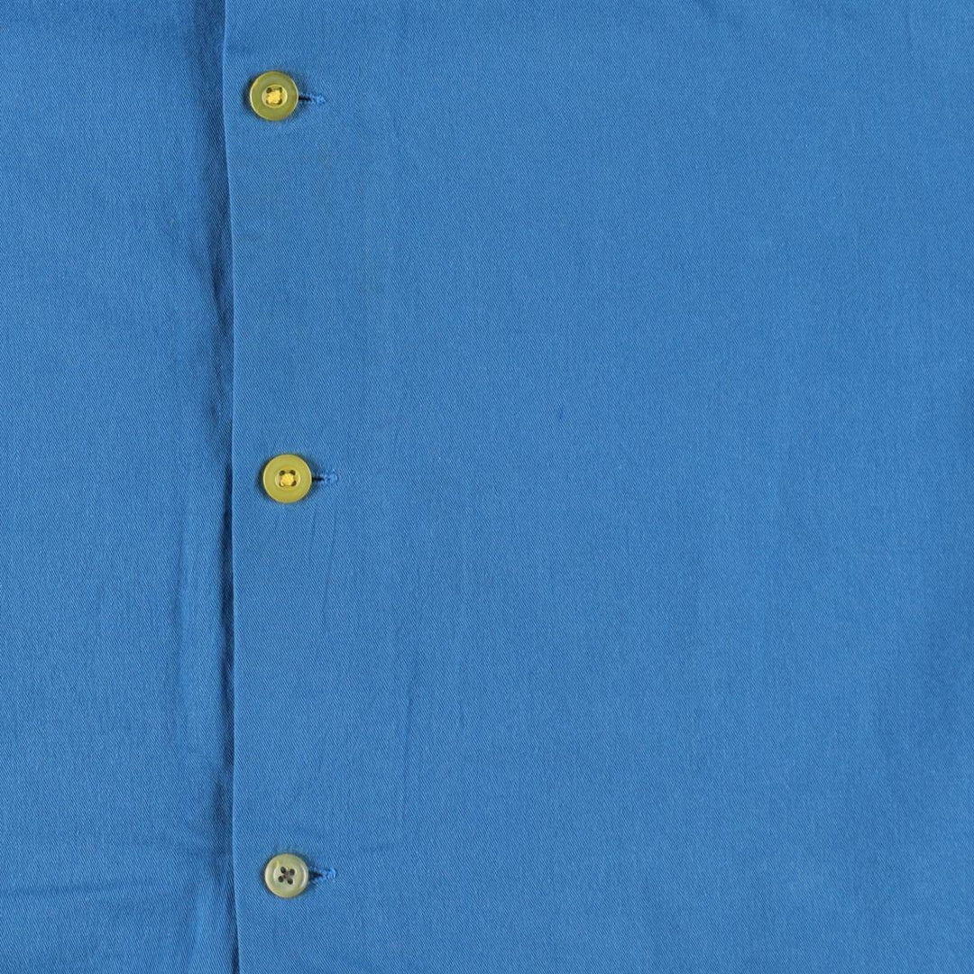Hilton HILTON Open Collar Bowling Shirt Box Shirt Men's XL Size cotton blue type Vintage Second Hand