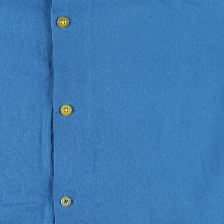 Hilton HILTON Open Collar Bowling Shirt Box Shirt Men's XL Size cotton blue type Vintage Second Hand