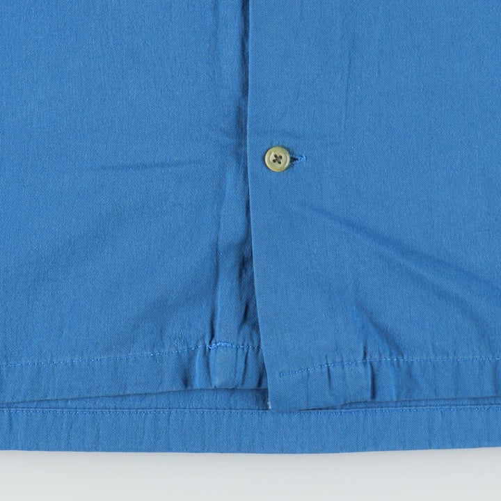 Hilton HILTON Open Collar Bowling Shirt Box Shirt Men's XL Size cotton blue type Vintage Second Hand
