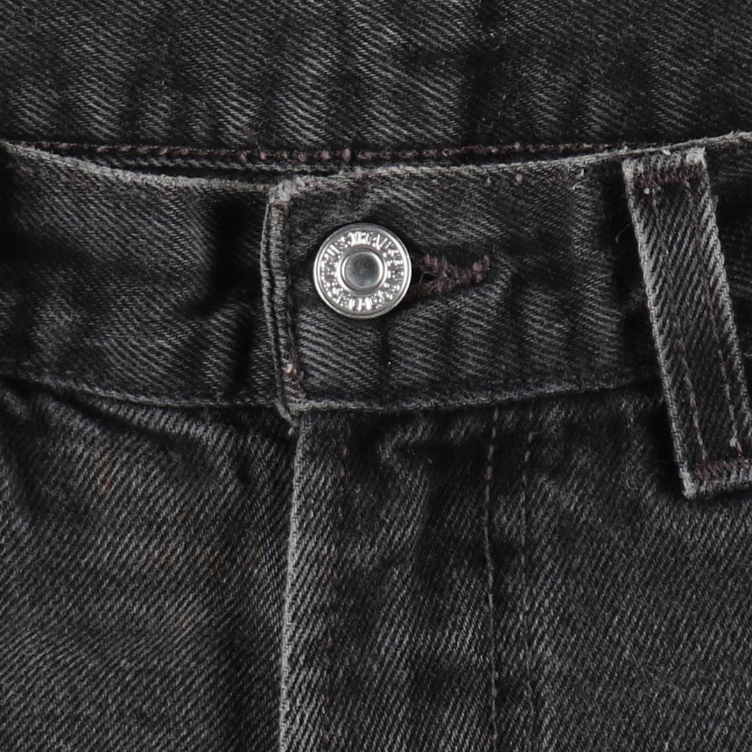 2000'S Levi's 550 Relaxed Fit Black Denim Shorts, Made in USA, Men's Size W34 (approx.) cotton black type Vintage Second Hand
