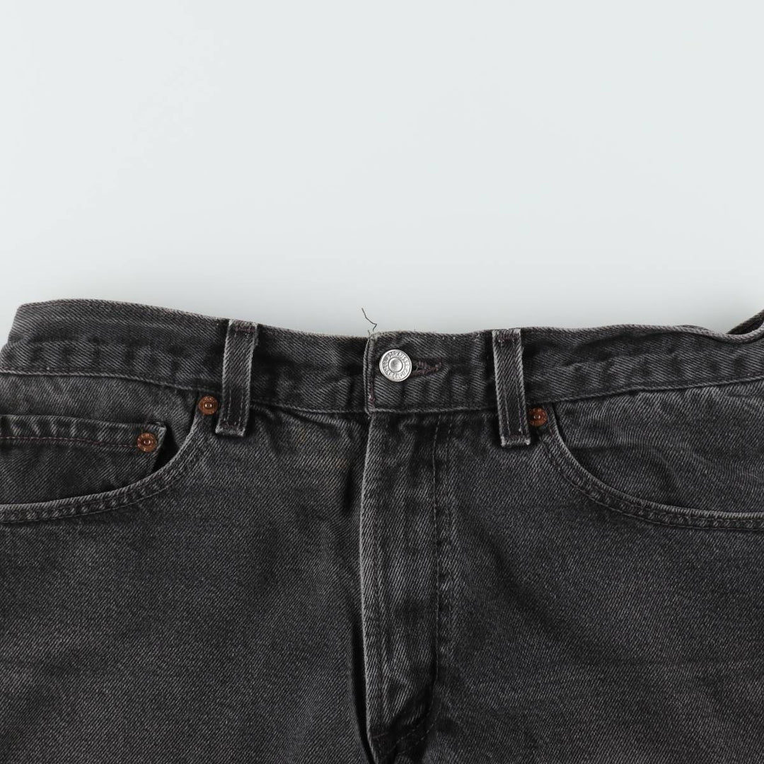 2000'S Levi's 550 Relaxed Fit Black Denim Shorts, Made in USA, Men's Size W34 (approx.) cotton black type Vintage Second Hand