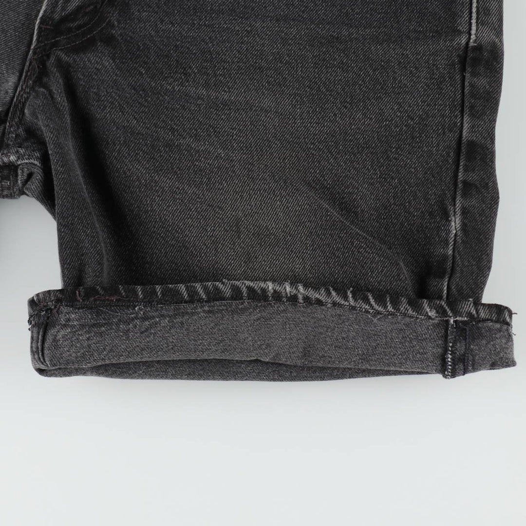 2000'S Levi's 550 Relaxed Fit Black Denim Shorts, Made in USA, Men's Size W34 (approx.) cotton black type Vintage Second Hand