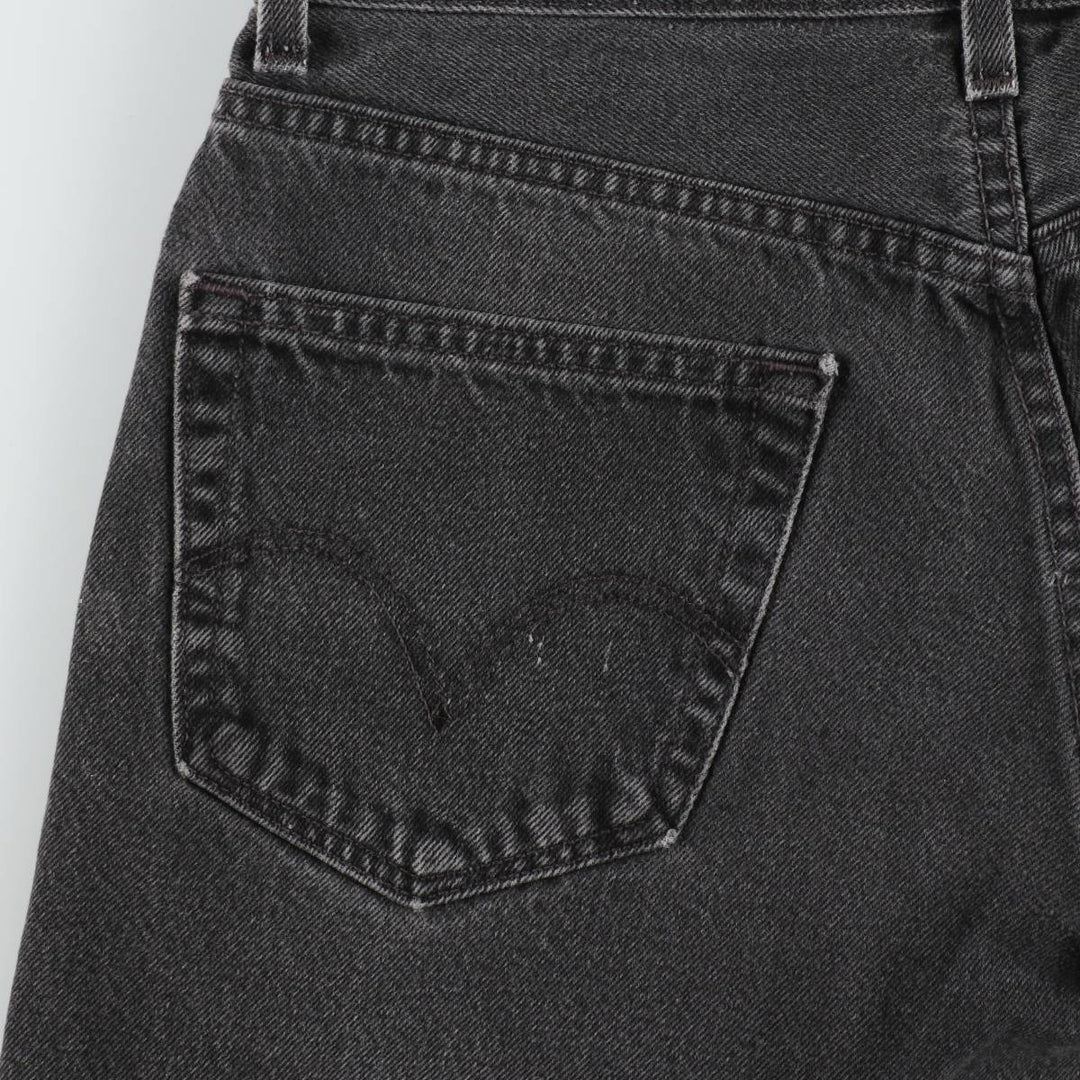 2000'S Levi's 550 Relaxed Fit Black Denim Shorts, Made in USA, Men's Size W34 (approx.) cotton black type Vintage Second Hand