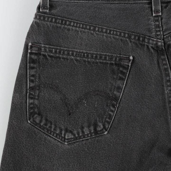2000'S Levi's 550 Relaxed Fit Black Denim Shorts, Made in USA, Men's Size W34 (approx.) cotton black type Vintage Second Hand