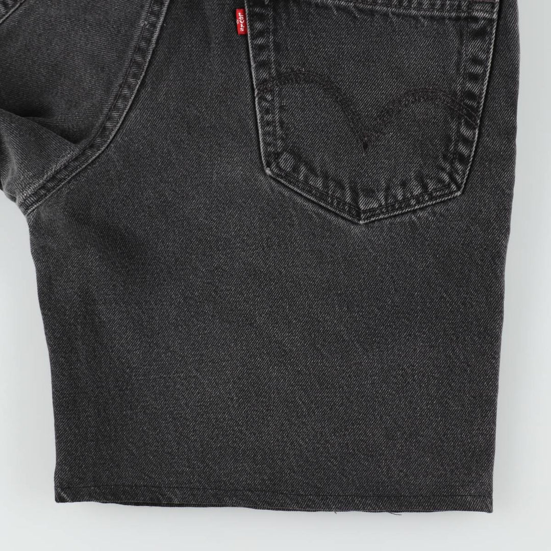 2000'S Levi's 550 Relaxed Fit Black Denim Shorts, Made in USA, Men's Size W34 (approx.) cotton black type Vintage Second Hand