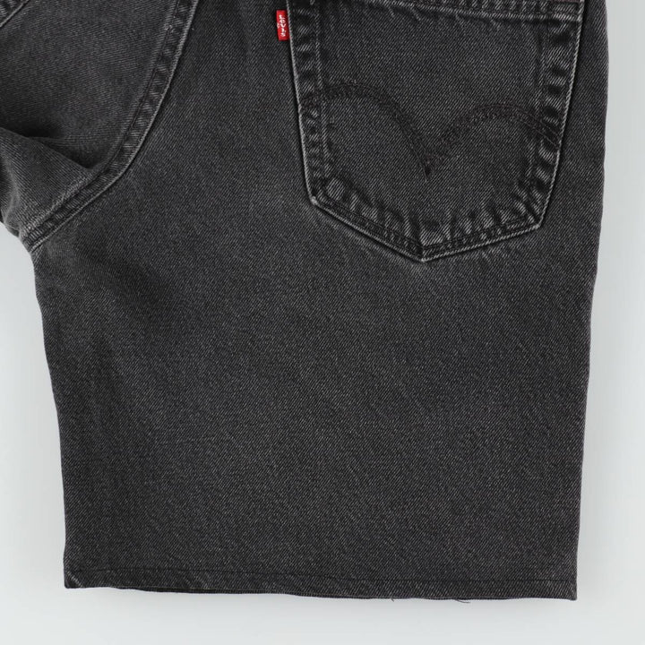 2000'S Levi's 550 Relaxed Fit Black Denim Shorts, Made in USA, Men's Size W34 (approx.) cotton black type Vintage Second Hand