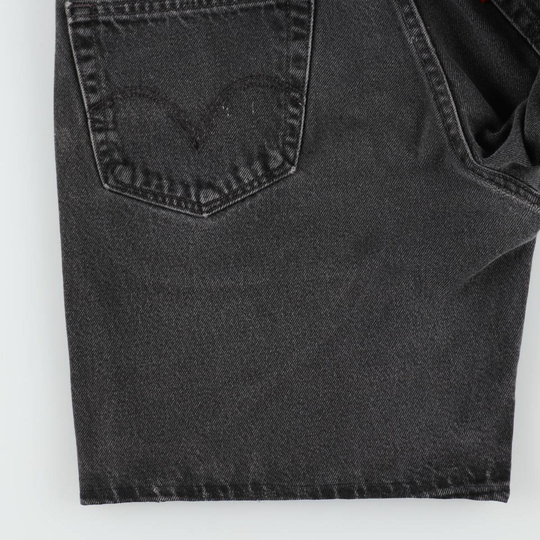 2000'S Levi's 550 Relaxed Fit Black Denim Shorts, Made in USA, Men's Size W34 (approx.) cotton black type Vintage Second Hand