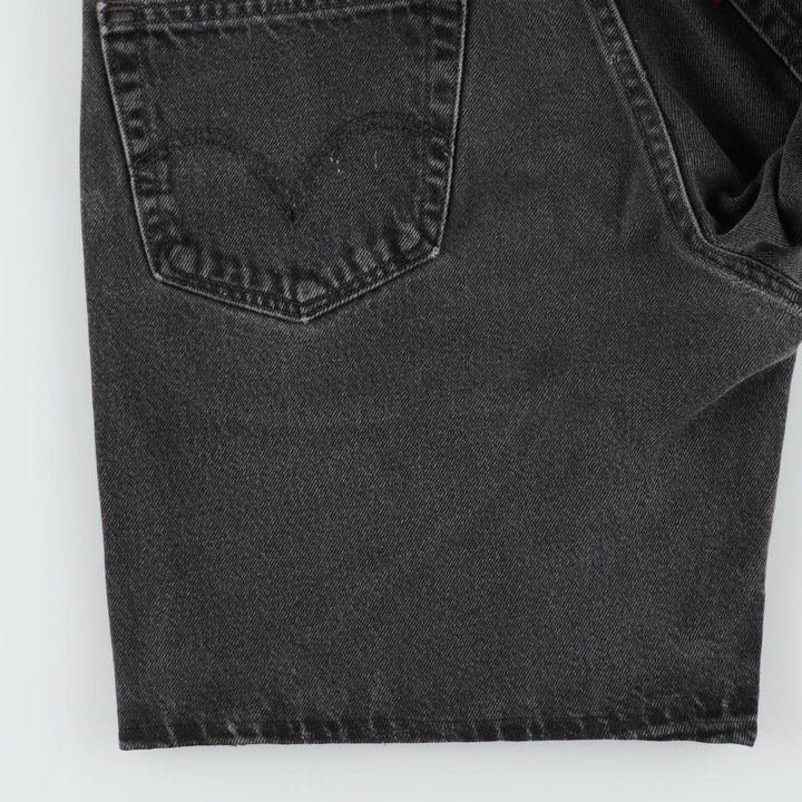 2000'S Levi's 550 Relaxed Fit Black Denim Shorts, Made in USA, Men's Size W34 (approx.) cotton black type Vintage Second Hand