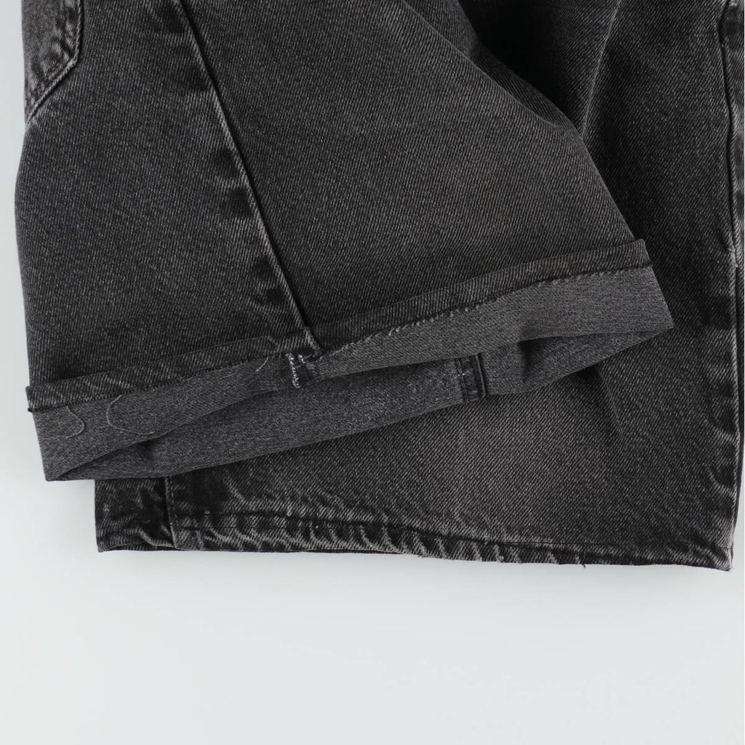 2000'S Levi's 550 Relaxed Fit Black Denim Shorts, Made in USA, Men's Size W34 (approx.) cotton black type Vintage Second Hand