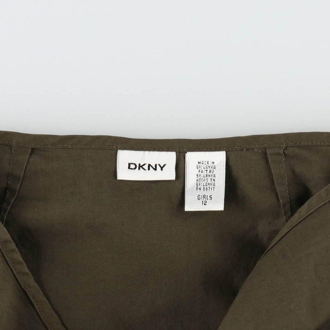 DKNY (Donna Karan New York) Frill Cotton Half-Length A-Line Skirt, Women's Size M (approx.) cotton Khaki type Vintage Second Hand