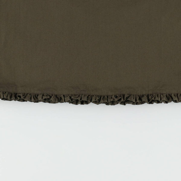 DKNY (Donna Karan New York) Frill Cotton Half-Length A-Line Skirt, Women's Size M (approx.) cotton Khaki type Vintage Second Hand