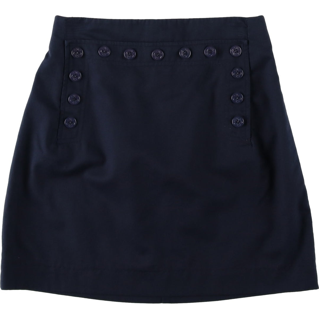 ANN TAYLOR A-line Mini Skirt, Made in USA, Women's Size S (approx.) Tencel navy blue type Vintage Second Hand