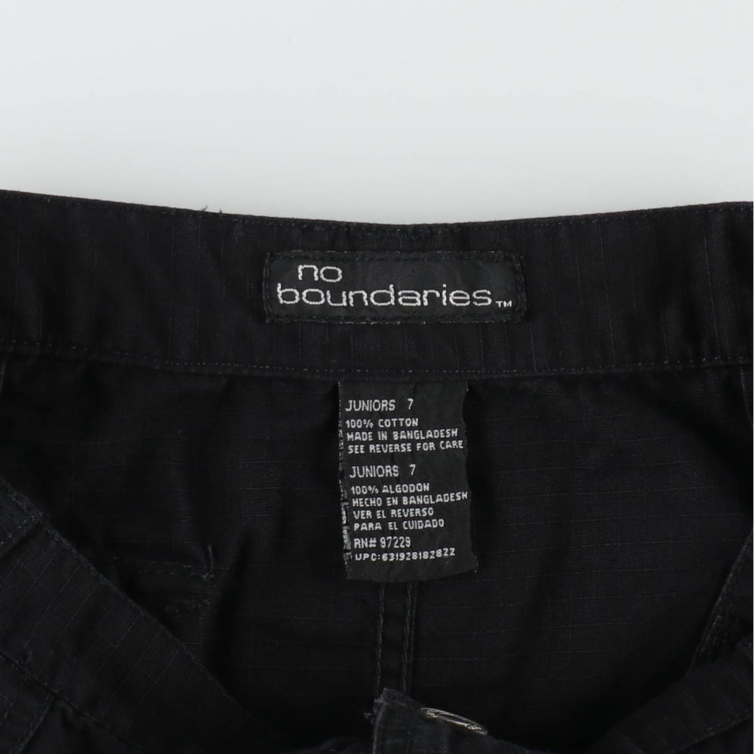 No Boundaries Ripstop A-line Mini Cargo Skirt (Women's Size L) cotton black type Vintage Second Hand