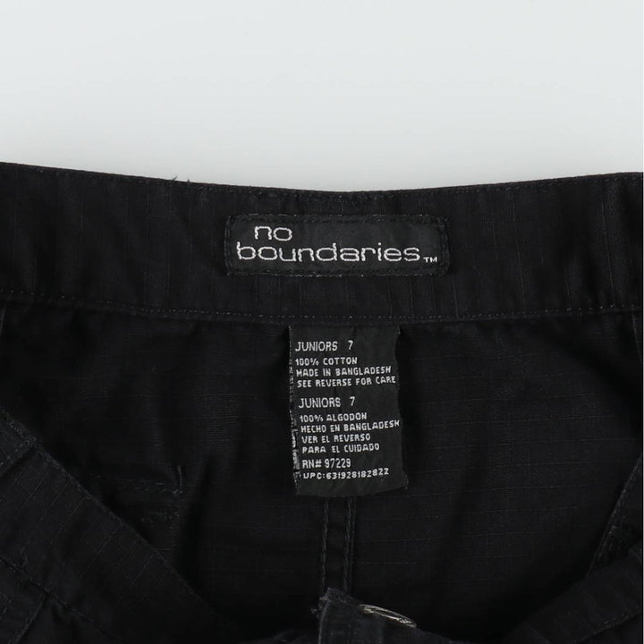 No Boundaries Ripstop A-line Mini Cargo Skirt (Women's Size L) cotton black type Vintage Second Hand