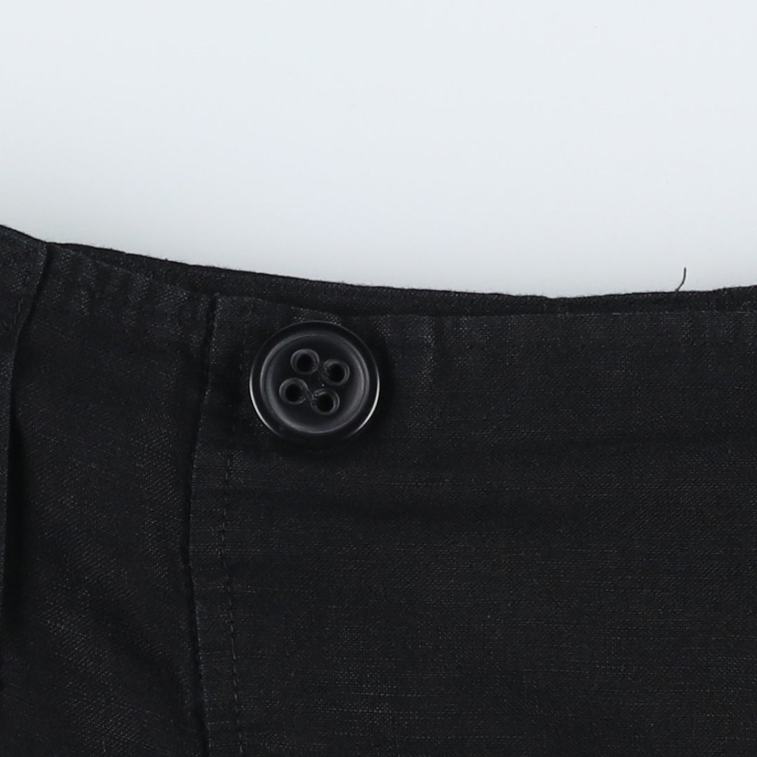 LARRY LEVINE Linen x Rayon Half-Length Wrap Skirt, Women's Size L (approx.) linen black type Vintage Second Hand