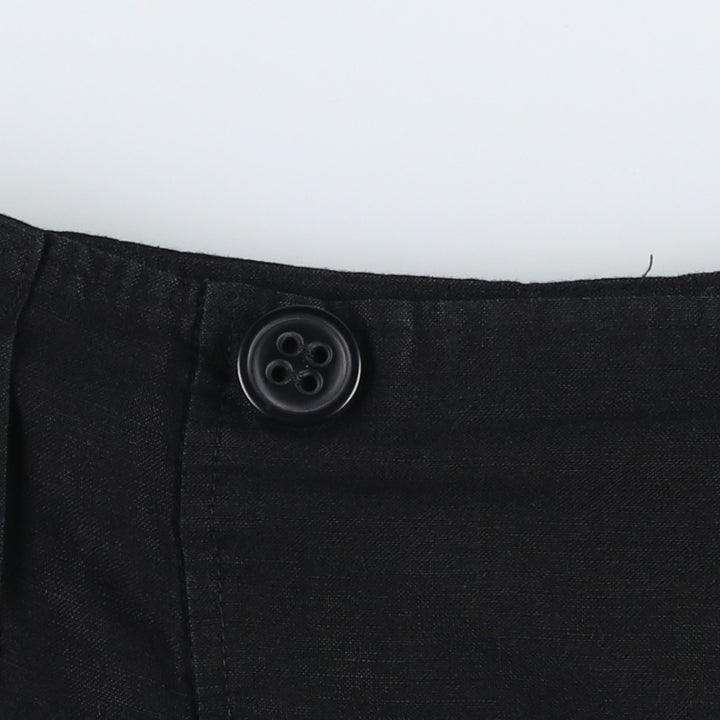 LARRY LEVINE Linen x Rayon Half-Length Wrap Skirt, Women's Size L (approx.) linen black type Vintage Second Hand