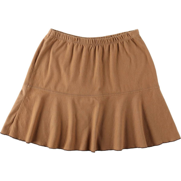 Zenobia Cotton Flare Mini Skirt (Women's Size L equivalent) unclear beige type brown Vintage Second Hand