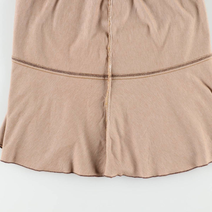 Zenobia Cotton Flare Mini Skirt (Women's Size L equivalent) unclear beige type brown Vintage Second Hand
