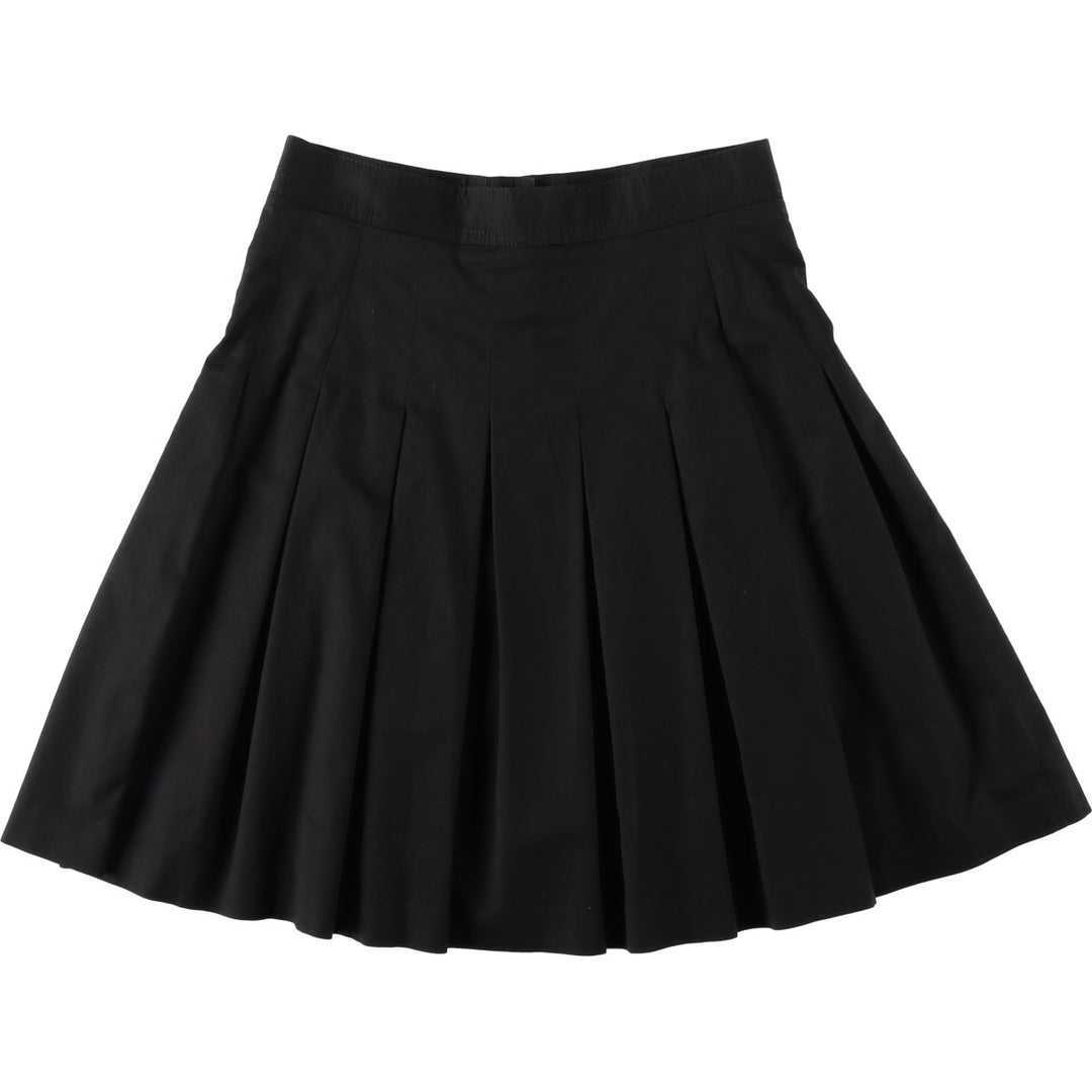 Lacoste LACOSTE French design, front opening, cotton pleated mini skirt, made in France, women's size S equivalent. cotton black type Vintage Second Hand