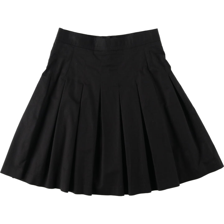 Lacoste LACOSTE French design, front opening, cotton pleated mini skirt, made in France, women's size S equivalent. cotton black type Vintage Second Hand