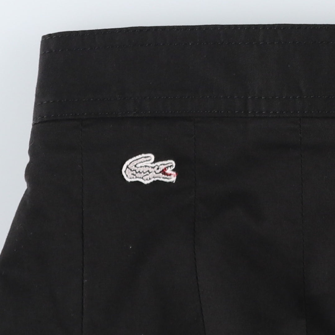 Lacoste LACOSTE French design, front opening, cotton pleated mini skirt, made in France, women's size S equivalent. cotton black type Vintage Second Hand