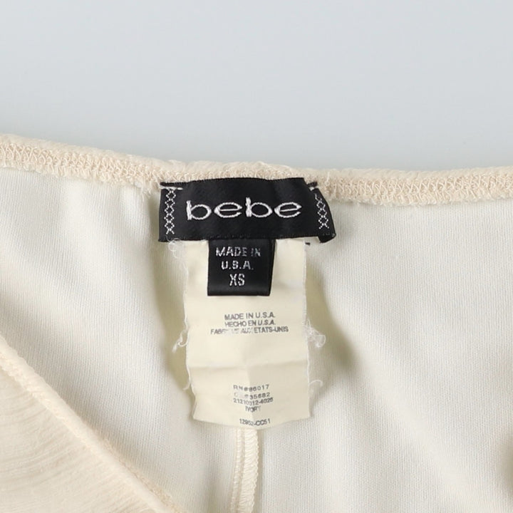 bebe Frill Chiffon Flare Skirt, Made in USA, Women's Size XS (approx.) silk ivory Vintage Second Hand