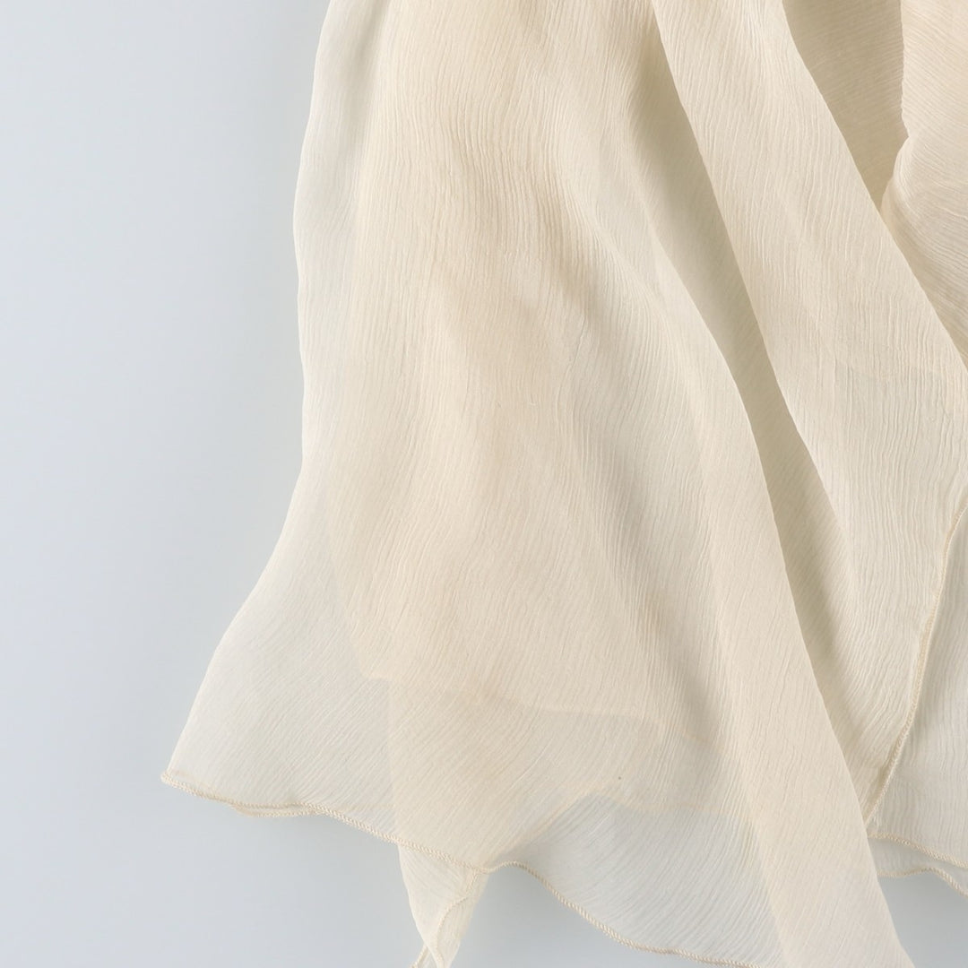 bebe Frill Chiffon Flare Skirt, Made in USA, Women's Size XS (approx.) silk ivory Vintage Second Hand