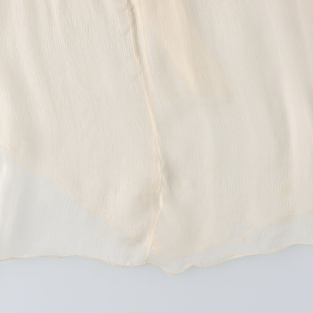 bebe Frill Chiffon Flare Skirt, Made in USA, Women's Size XS (approx.) silk ivory Vintage Second Hand