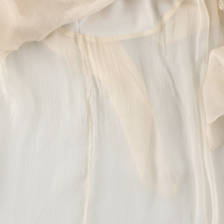 bebe Frill Chiffon Flare Skirt, Made in USA, Women's Size XS (approx.) silk ivory Vintage Second Hand