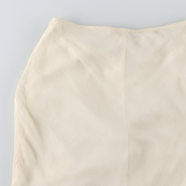 bebe Frill Chiffon Flare Skirt, Made in USA, Women's Size XS (approx.) silk ivory Vintage Second Hand