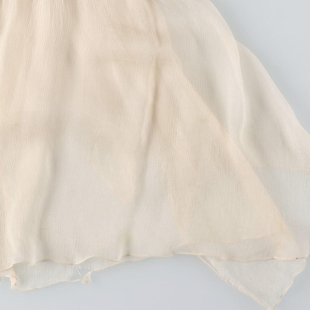 bebe Frill Chiffon Flare Skirt, Made in USA, Women's Size XS (approx.) silk ivory Vintage Second Hand